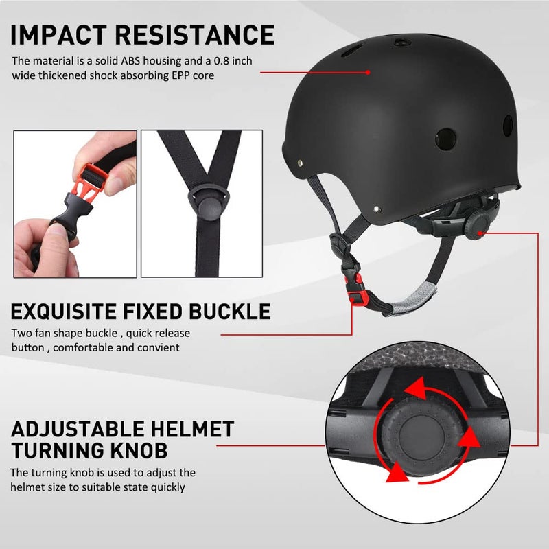 JBM Adult & Youth Skating Protective Gear Set, Skateboard Helmet, Knee Pads and Elbow Pads with Wrist Guards Set for Inline Roller Skating, Scootering, Skateboarding - Image 4